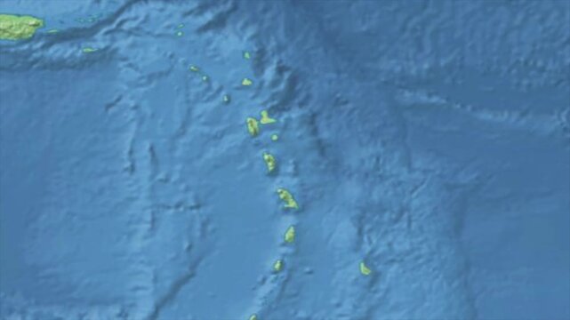 Cinematic Zoom from World Map to DOMINICA Terrain Map, Earth Navigation Animation