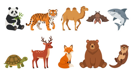 Fototapeta premium Collection of various wild animals.