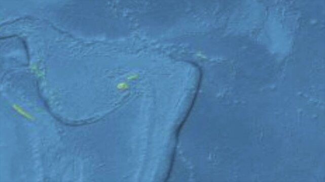 Cinematic Zoom from World Map to TONGA Terrain Map, Earth Navigation Animation