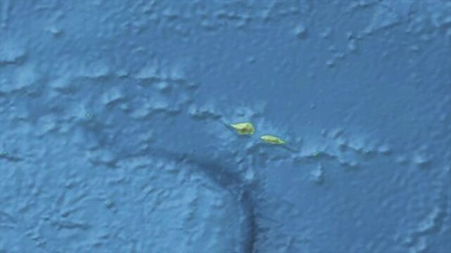 Cinematic Zoom from World Map to SAMOA Terrain Map, Earth Navigation Animation