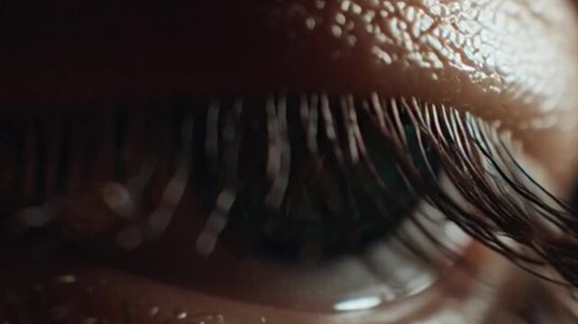 Extreme Close-up Macro Shot of a Human Eye with Brown and Green Iris