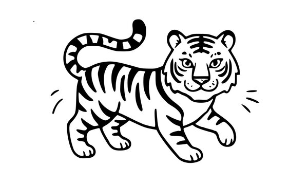 High quality tiger vector illustration featuring a powerful wild animal design with bold details and editable vector format. Perfect for logos, t-shirts, sports mascots, wildlife projects, stickers, p
