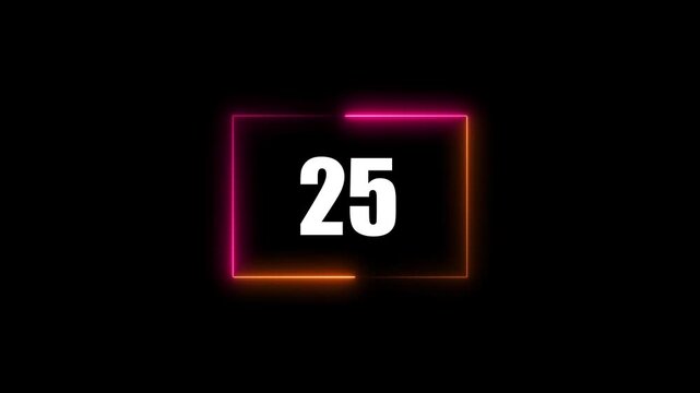 loading icon neon light rectangle frame white color Animation. 64 Download progress, interface white color Animation.
