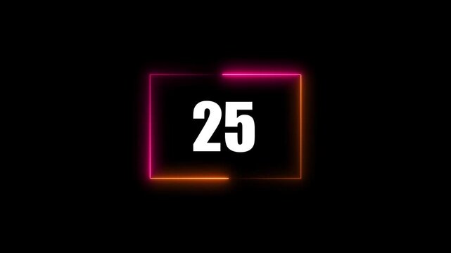 loading icon neon light rectangle frame white color Animation. 65 Download progress, interface white color Animation.