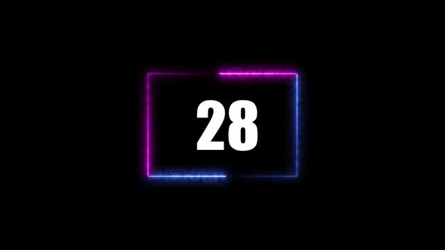 loading icon neon light rectangle frame white color Animation. 72 Download progress, interface white color Animation.