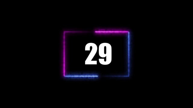 loading icon neon light rectangle frame white color Animation. 75 Download progress, interface white color Animation.