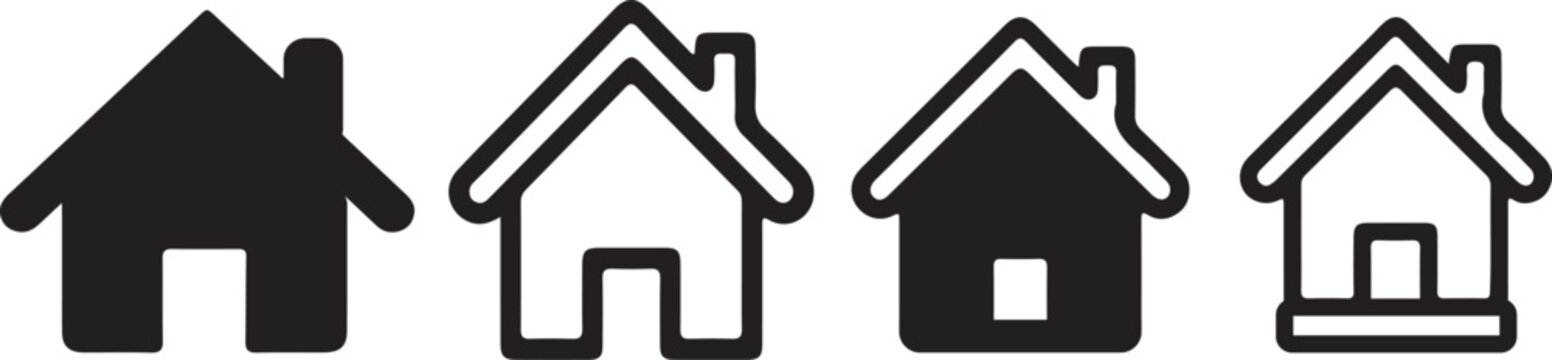 Set of four different house icons