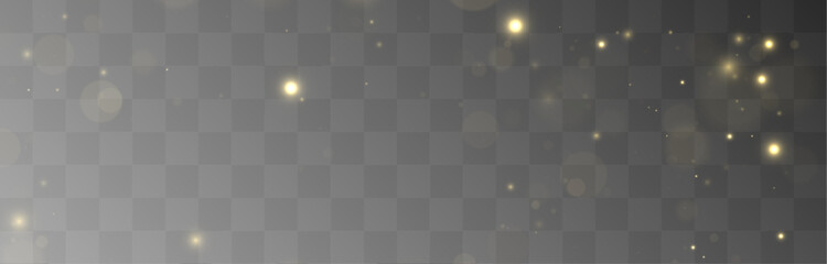 Bright golden shimmer particles drift softly through blurred glowing backgrounds. Elegant glitter motion creates magical festive effects. Premium sparkling texture overlay vector. © Hohstock