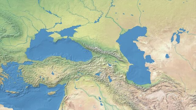 Cinematic Zoom from World Map to GEORGIA Terrain Map, Earth Navigation Animation