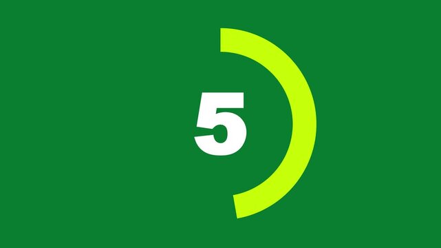 10 second countdown timer animation with  number text glowing from 10 to 1 with interesting circle animation. Circle countdown timer 10 sec animation less go