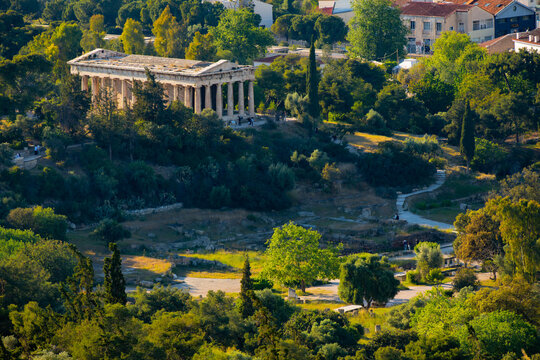 Ancient Agora with Temple of Hephaestus in Athens