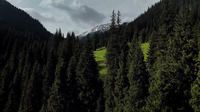 Aerial Mountains landscape in Kazakhstan