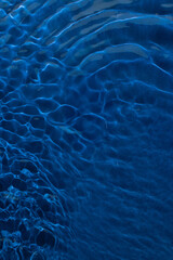 Dark deep blue water ripples background. The ocean colorful summer inspiration. © Maja 