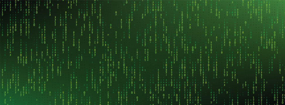 Code Cyber Rain, Cyber Binary Rain, Digital Code Rain. Elegant Futuristic Design With Cyber Code Rain And Matrix Style.