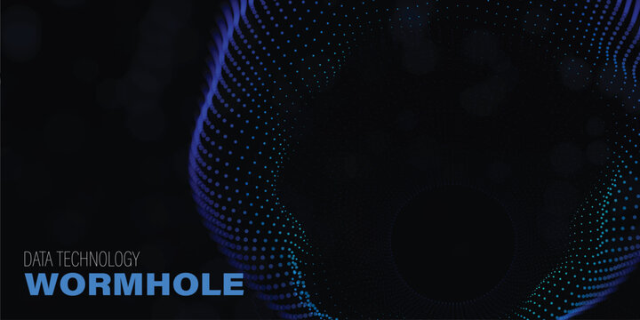Glowing circular mesh illustrating wormhole data transmission