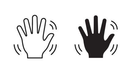 Obraz premium Hand Gestures Icons Waving For Communication Concepts Isolated On White