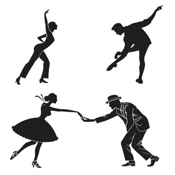 Couple dancing in a ballroom setting with a man in a suit and a woman in a dress