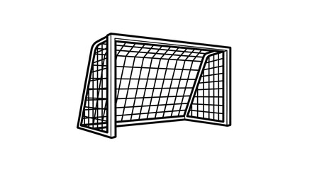 soccer goalpost with netting on white background © MDHABiBUR