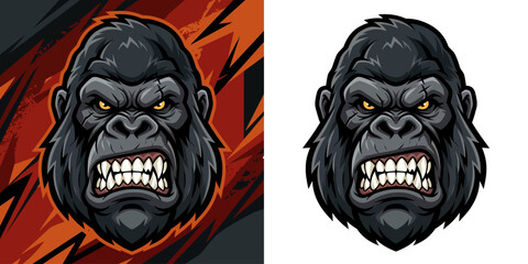 Furious Gorilla Head Mascot E Sport Gaming Logo Vector Art © Syam Artwork