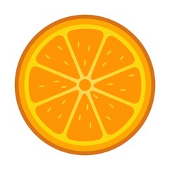 Round Orange Slice Icon Flat Vector Illustration Isolated on transparent Background © dikadi16