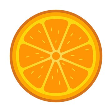 Round Orange Slice Icon Flat Vector Illustration Isolated on transparent Background