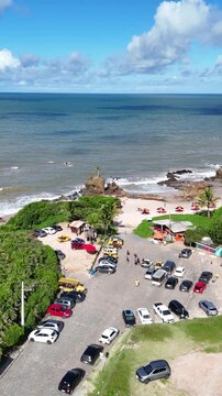 Pedra do Coqueiro de Tambaba &ndash; Tropical Cliff and Ocean Landscape in Para&iacute;ba, Brazil