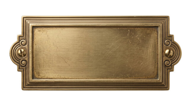 Vintage blank brass nameplate with screws