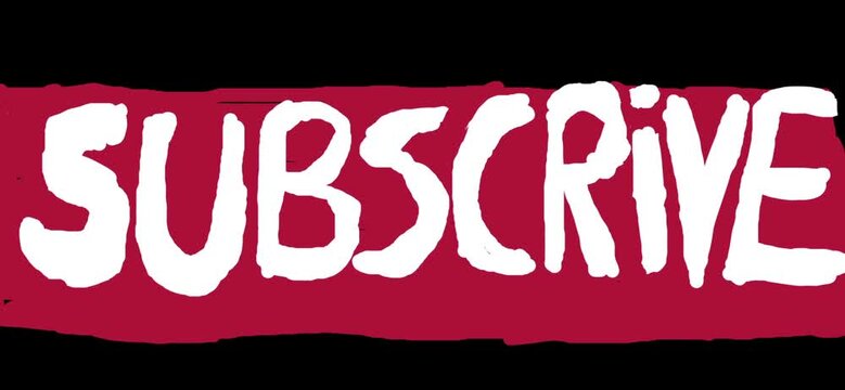 Hand drawn subscribe button animation doodle loop overlay