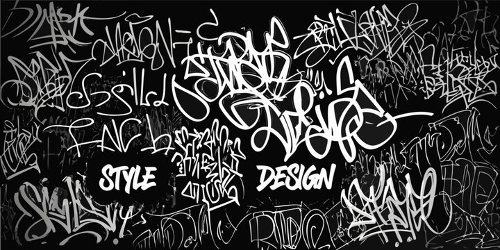 graffiti art on black background