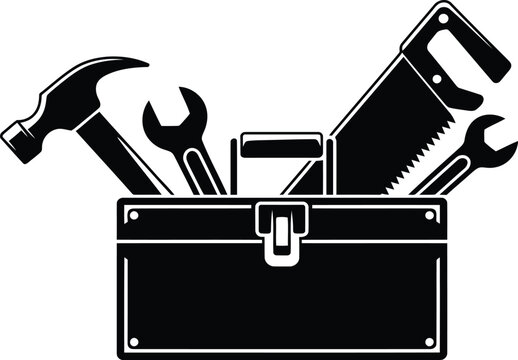 Toolbox with tools vector illustration