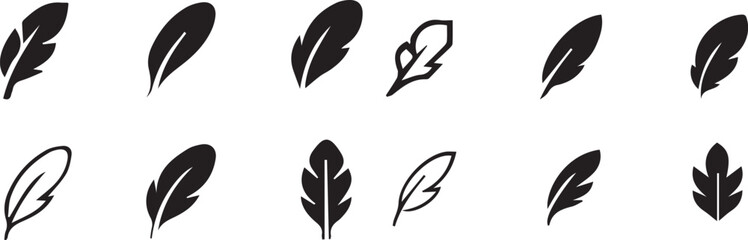 Black feather icons set © Mst. Taslima Akhter