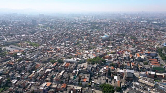 Aerial View Flying from Carapicu&iacute;ba Towards S&atilde;o Paulo Brazil
