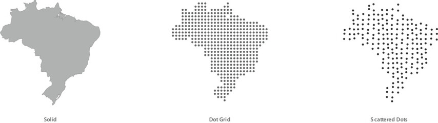 Obraz premium Australia map shapes set, solid, dot grid and scattered dots style vector illustration