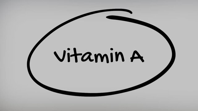 Vitamin A Hand Writing Text on Glass Screen
