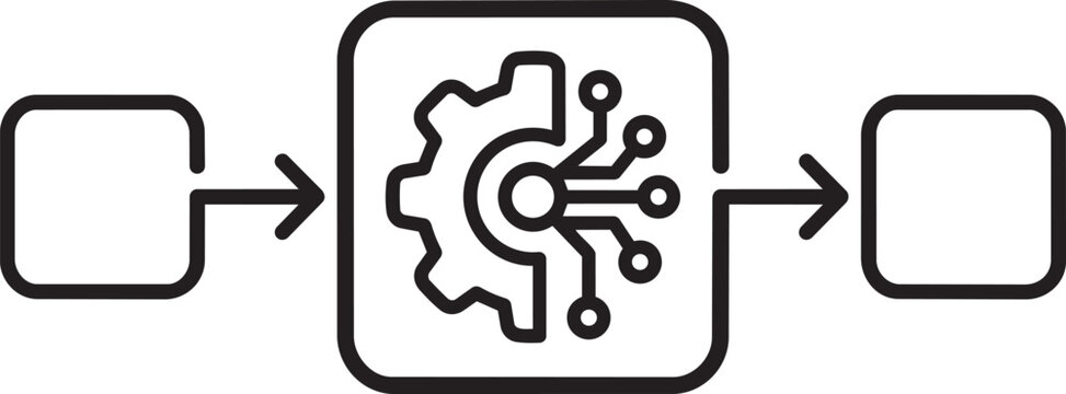 AI Workflow Automation Process Icon Set Vector