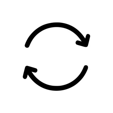 Update rotation mark black white icon