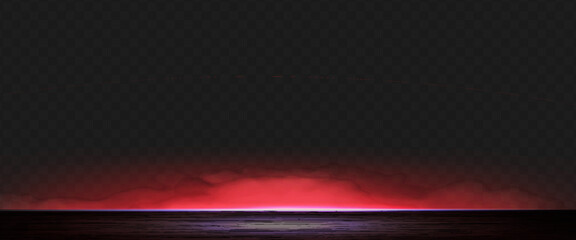 Realistic red smoke or haze, overlay effect on a transparent background. Hot fire and flame, magic fog, vapor on floor. Abstract.eps 10 © abd