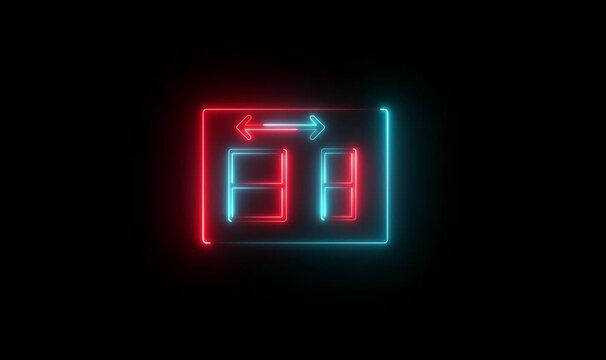 dollar sign with right and left arrow icon animation business graph, Abstract double arrow icon with left and right side animation background video. black background.4k video animation 