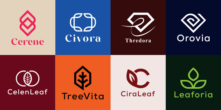 Modern Luxury Logo Collection with Elegant Abstract, Nature Symbols, Geometric, Leaf and Premium Brand Identity Designs