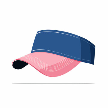 Blue and Pink Visor Cap Illustration