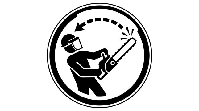 Man wearing safety gear using chainsaw.