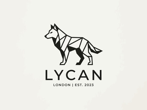 Geometric Wolf Logo Design Concept.