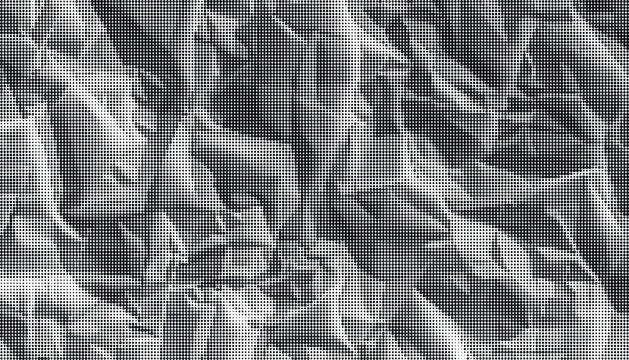 Crinkled paper texture with transparent background displaying sharp folds and creases