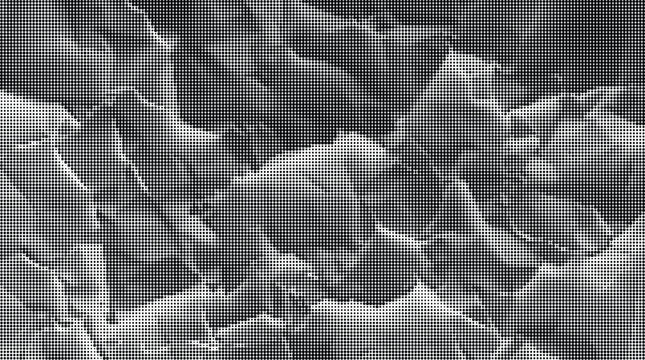 Gray crumpled paper texture with transparent background and rough surface