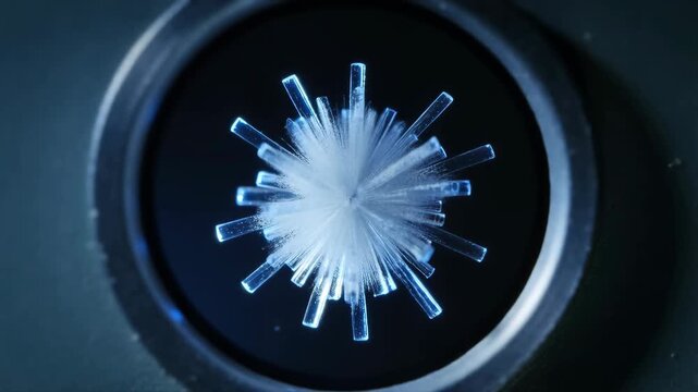 Snowflake magnified macro shot with intricate crystalline structure and blue hue featuring ice, crystal, frost with winter and cold elements for