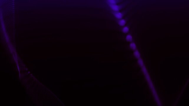 An animated futuristic 3D dot wave. Multiple bright dots form smooth waves. The fading light creates a sense of depth and elegance.