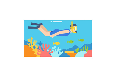 Woman snorkeling in blue ocean water. © Wo