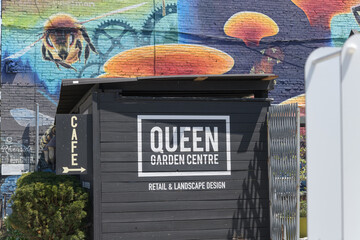 Naklejka premium painted sign at Queen Garden Centre located at 771 Queen St E, Toronto