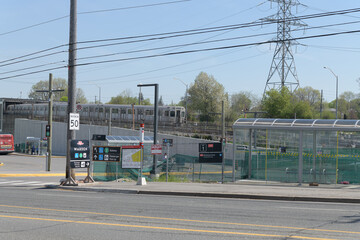 Naklejka premium construction upgrades at Warden, Line 2 subway station, located at 701 Warden Av, Scarborough, Toronto