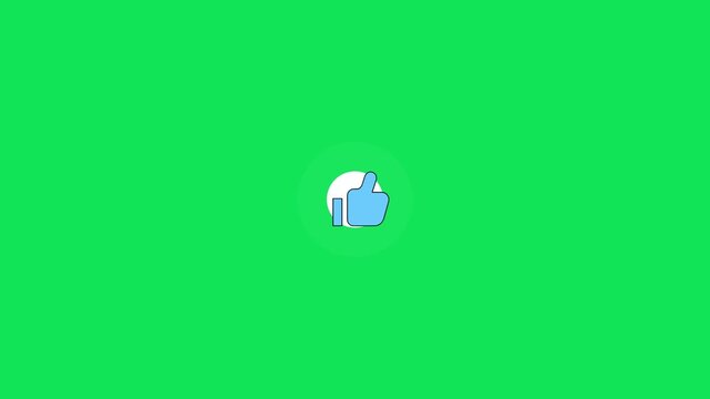 Green Screen Like Button Animation Loop 4K